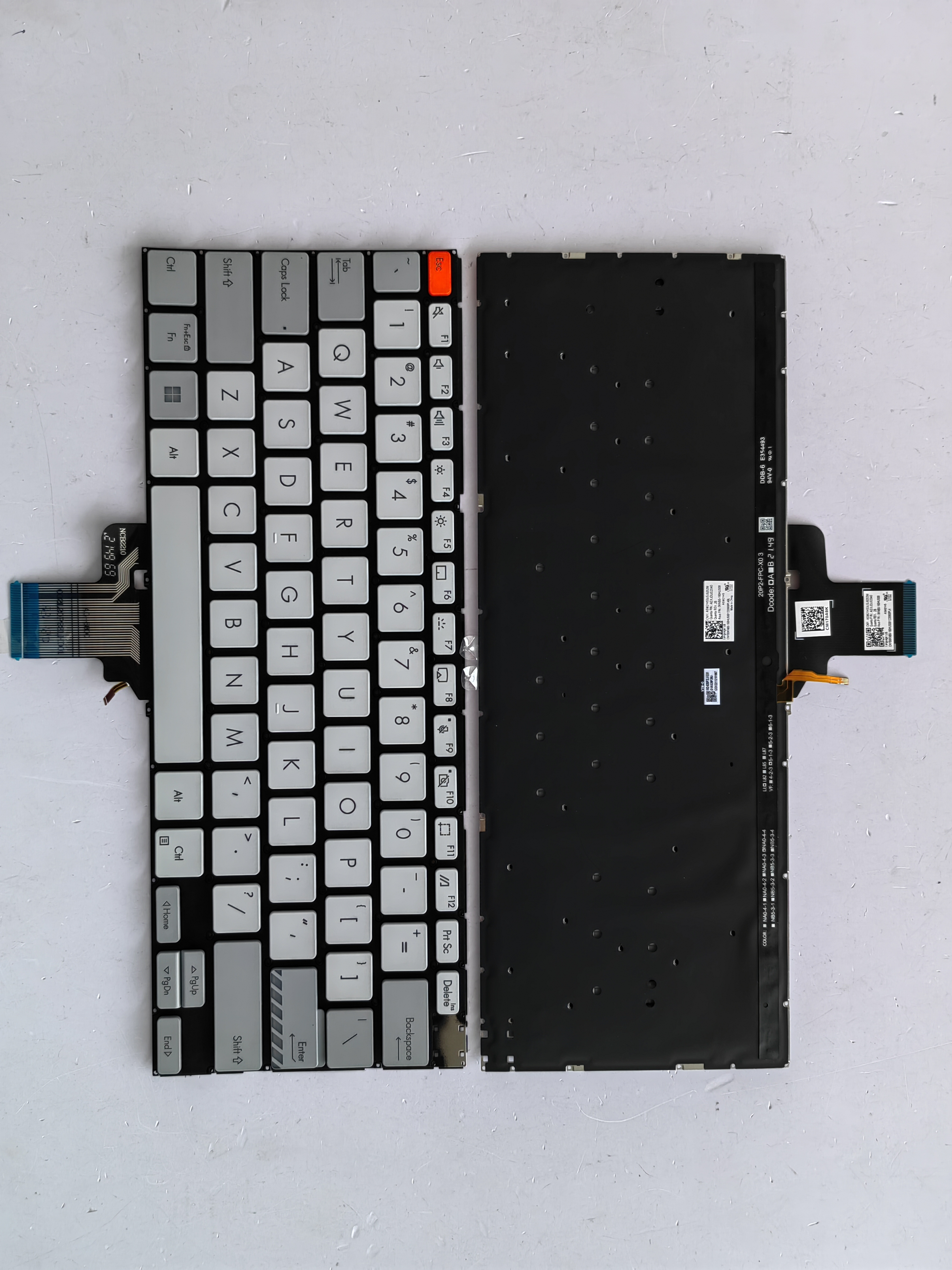 Picture of New Replacement Laptop Keyboard For ASUS M3400/M3401/K3400/X3400/M7400/X7400/M4700 WHITE,Grey key cap Backlit US Layout